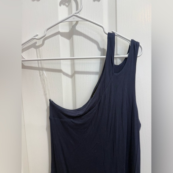 One Shoulder Navy Dress - Picture 2 of 4